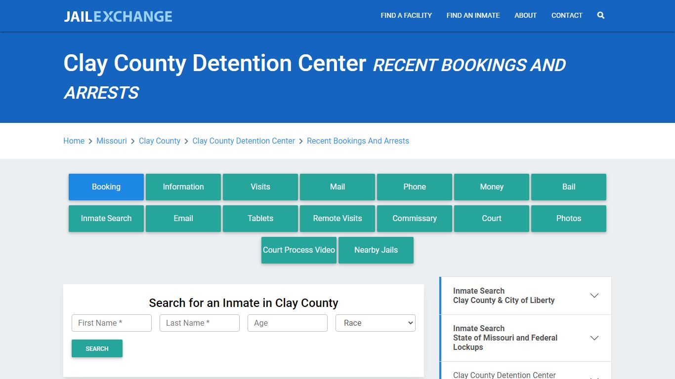 Clay County Detention Center MO Recent Arrests and Bookings - Jail Exchange