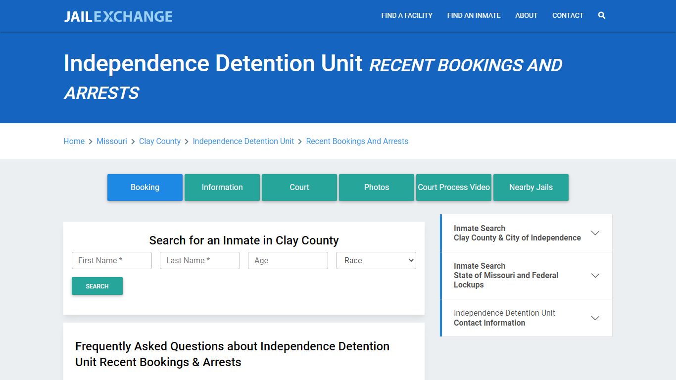 Independence Detention Unit MO Recent Arrests and Bookings - Jail Exchange